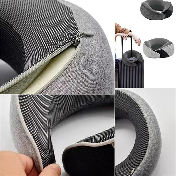 U Shaped Travel Neck Pillow Set With Eye Mask Earplugs Bag