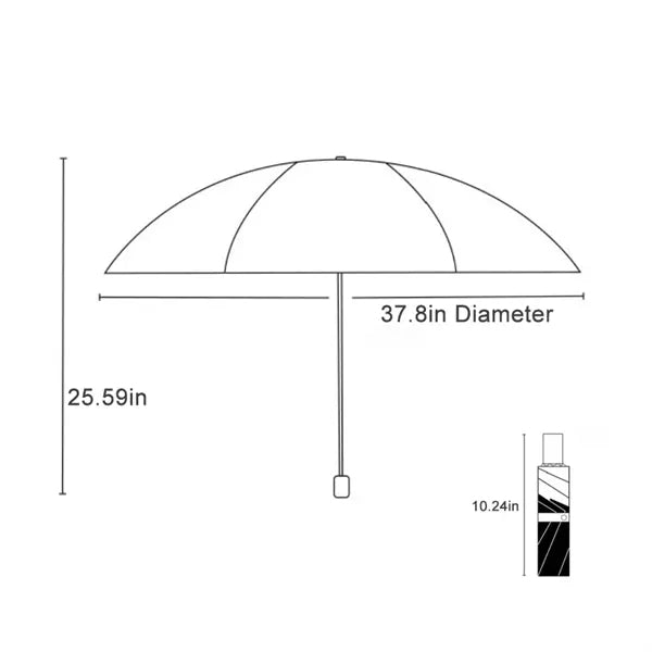8 Ribs Folding Umbrella, Compact, Windproof