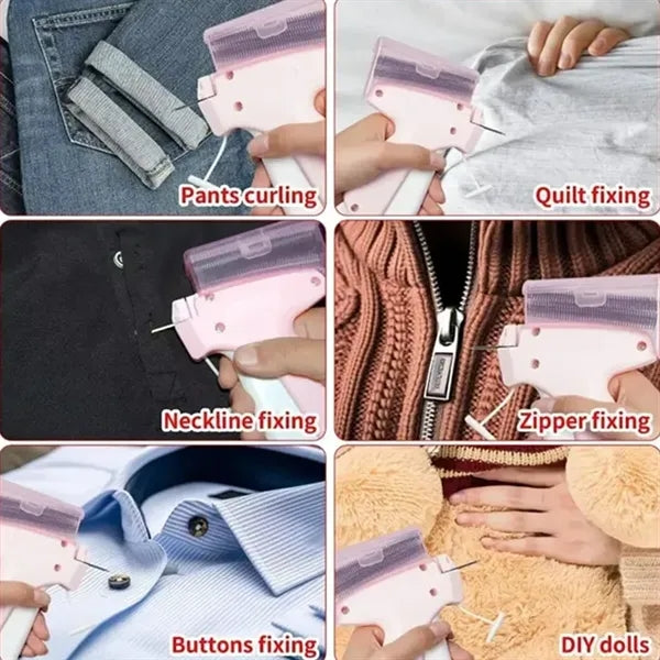 Handheld Stitch Gun Set With Needles/Fasteners For Sewing