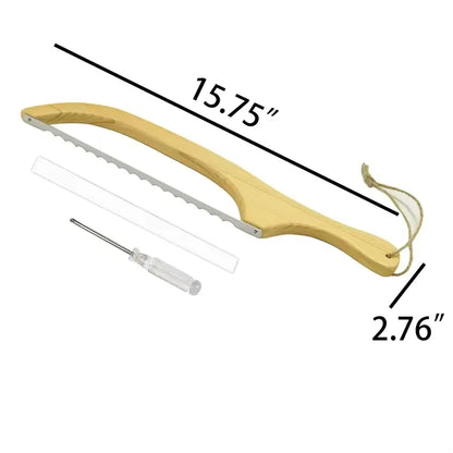 Wood Handle Bread Knife With Serrated Blade For Kitchen Use