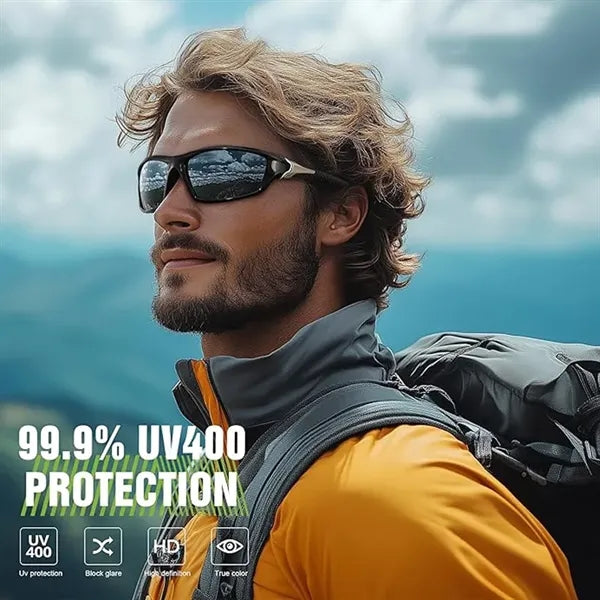 Polarized Sports Sunglasses with strap and UV Protection