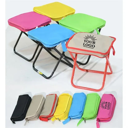 Foldable Handbag Stool with Storage Pocket