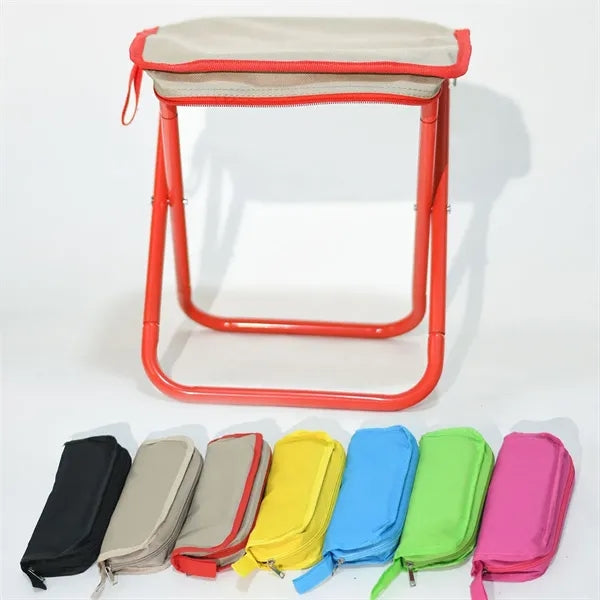 Foldable Handbag Stool with Storage Pocket