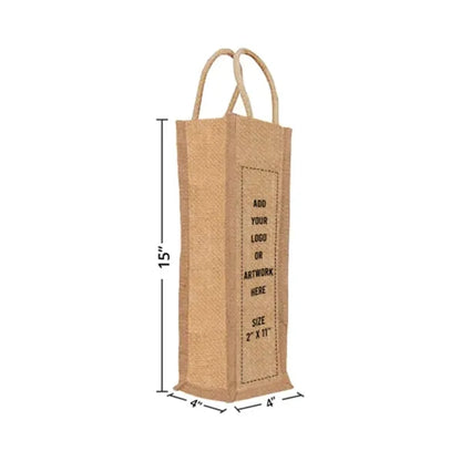 Jute Wine Bags - Printed