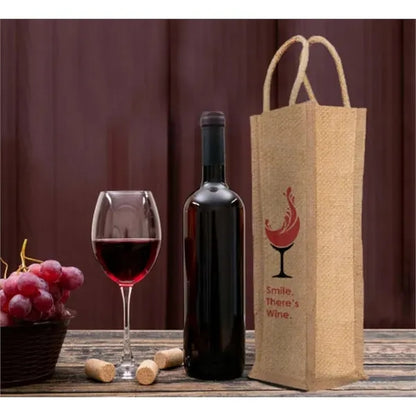 Jute Wine Bags - Printed