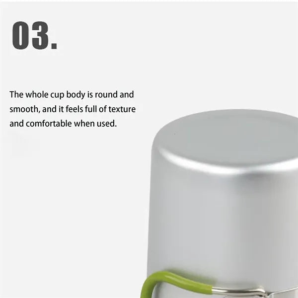 5oz Collapsible Handle Outdoor Aluminum Camping Mug