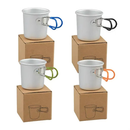 5oz Collapsible Handle Outdoor Aluminum Camping Mug