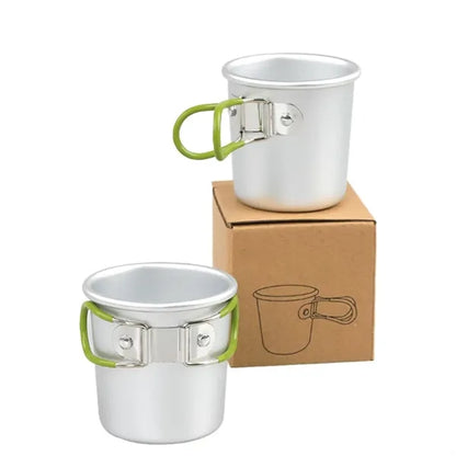 5oz Collapsible Handle Outdoor Aluminum Camping Mug