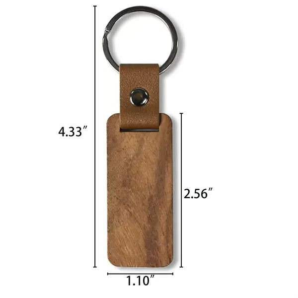 Custom Engraved Wooden Keychain Personalized Name Tag