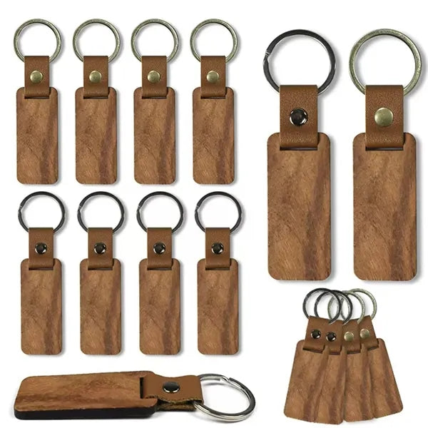 Custom Engraved Wooden Keychain Personalized Name Tag