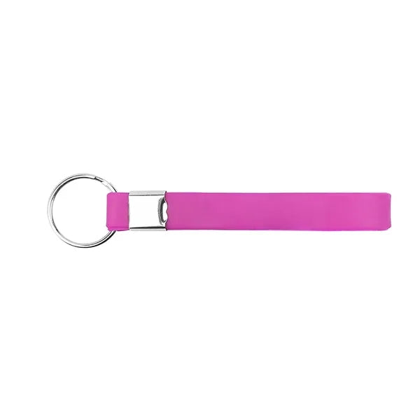 1/2" Screen Printed Silicone Wristband Keychain