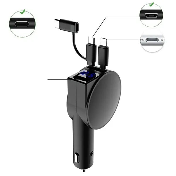 60W Car Charger Retractable