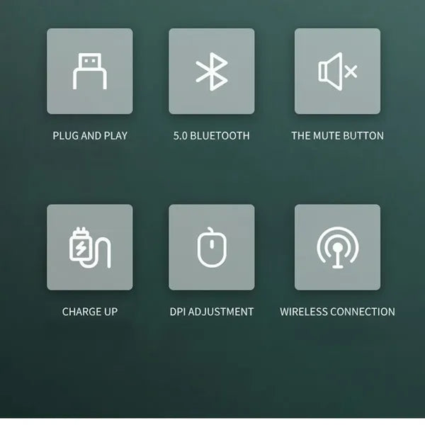 Silent Bluetooth Mouse with 3 DPI & USB Receiver