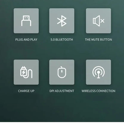 Silent Bluetooth Mouse with 3 DPI & USB Receiver
