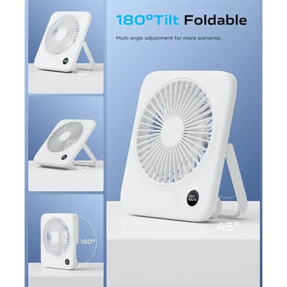 Portable 4000mAh Rechargeable Desk Fan With Digital Display