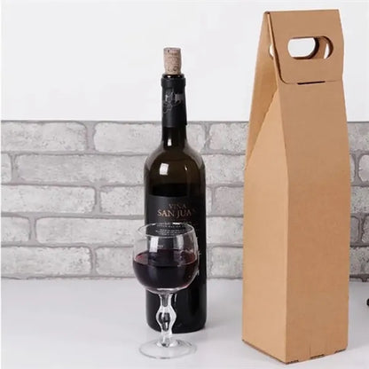 Kraft Paper Wine Box with Window Foldable Carrier Bag
