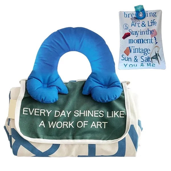 Oxford Foldable Blanket with Cotton-Filled Handle