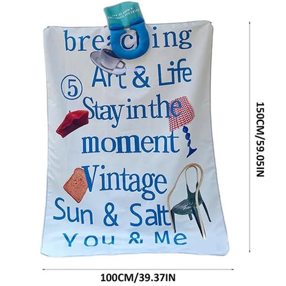 Oxford Foldable Blanket with Cotton-Filled Handle