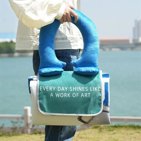 Oxford Foldable Blanket with Cotton-Filled Handle