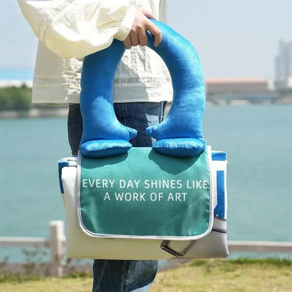Oxford Foldable Blanket with Cotton-Filled Handle