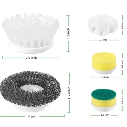 Electric Cleanning Brush Scrubber with 6 Replaceable Heads