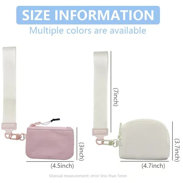 Stylish Compact Adjustable Strap Wristlet Zipper Wallet