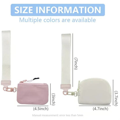 Stylish Compact Adjustable Strap Wristlet Zipper Wallet