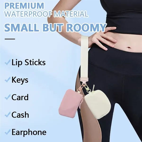Stylish Compact Adjustable Strap Wristlet Zipper Wallet