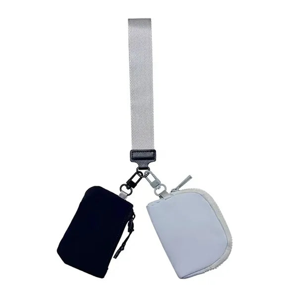 Stylish Compact Adjustable Strap Wristlet Zipper Wallet
