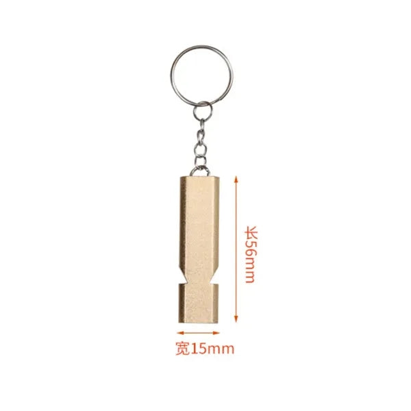 Dual-Tube Emergency Whistle with Lanyard & Carabiner