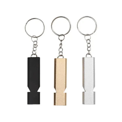 Dual-Tube Emergency Whistle with Lanyard & Carabiner