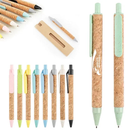 Eco-Friendly Cork & Wheat Straw Ballpoint Pen for Promotions