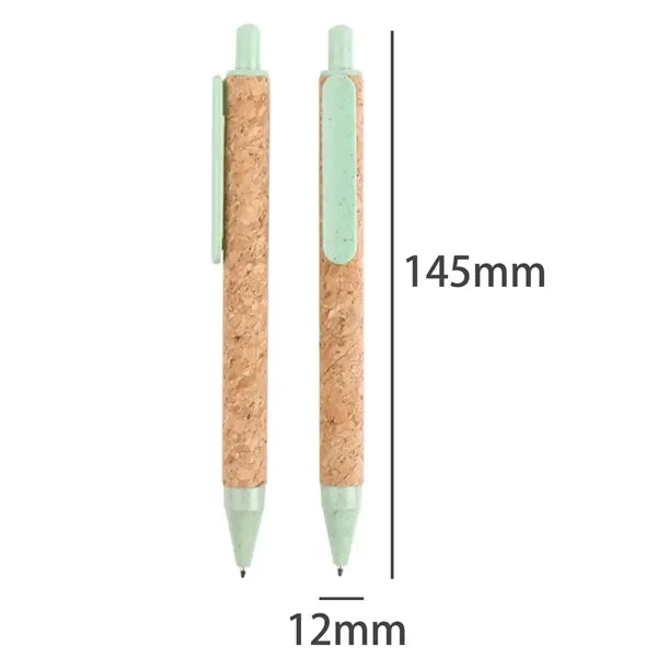 Eco-Friendly Cork & Wheat Straw Ballpoint Pen for Promotions