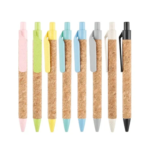Eco-Friendly Cork & Wheat Straw Ballpoint Pen for Promotions