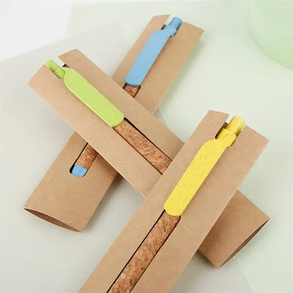 Eco-Friendly Cork & Wheat Straw Ballpoint Pen for Promotions