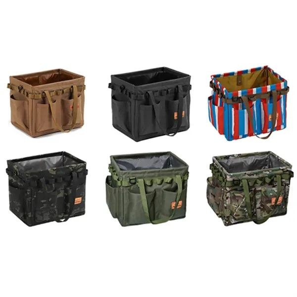 Collapsible Camping Storage Box with Multiple Pockets