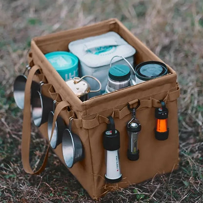 Collapsible Camping Storage Box with Multiple Pockets