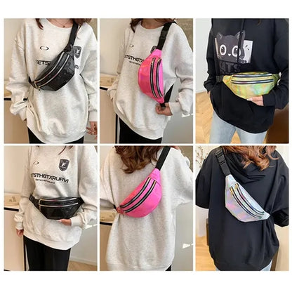 PU Laser Iridescent Fanny Pack