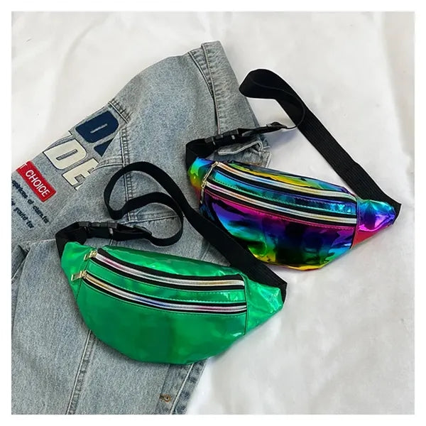 PU Laser Iridescent Fanny Pack