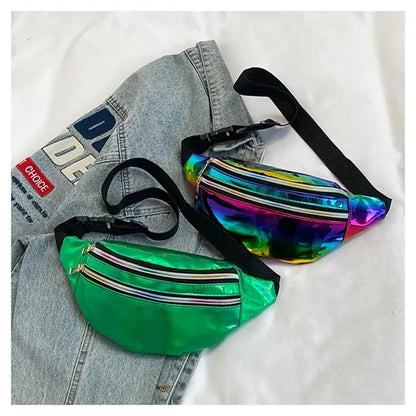 PU Laser Iridescent Fanny Pack