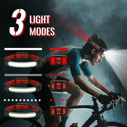 1000LM LED Headlamp with Taillight & 4 Clips