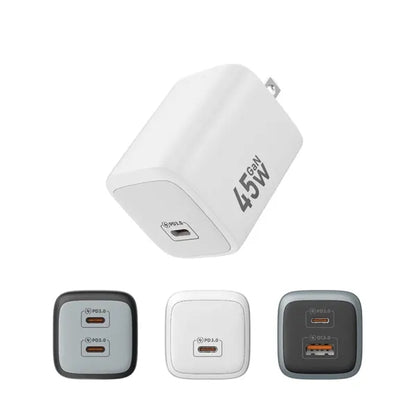 45W Dual Port USB C Fast Charger Block