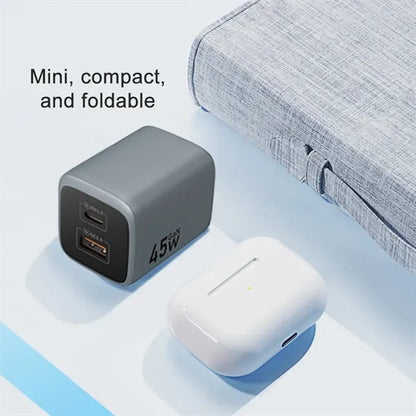 45W Dual Port USB C Fast Charger Block