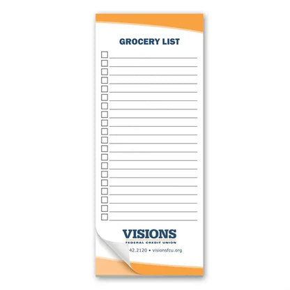 Paper Note Pad 3 1/2 x 8 1/2, 50 pages w/ mag 4CP