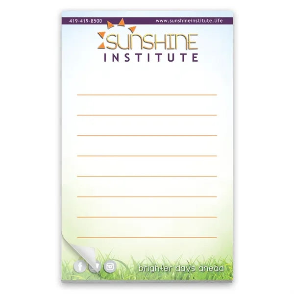 Paper Note Pad 3 1/2 x 5 1/2, 25 pages w/ mag 4CP