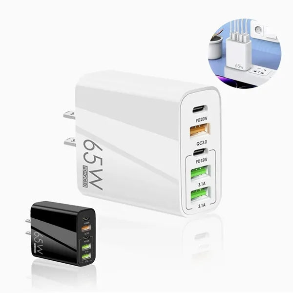 65W 5-Port USB C Fast Charger Block