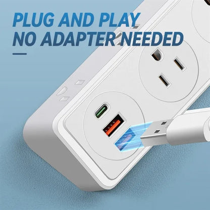 5ft Surge Protector Power Strip with 6 AC Outlet 3 USB