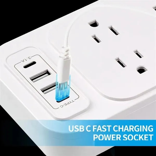 6ft Surge Protector Power Strip with 12 AC Outlet 4 USB
