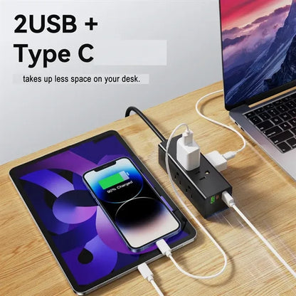 4ft Surge Protector Power Strip with 6 AC Outlet 3 USB