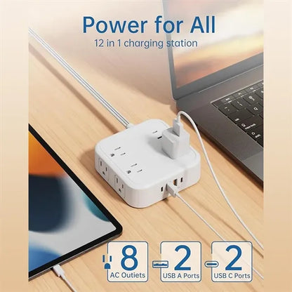 5ft Surge Protector Power Strip with 8 AC Outlet 4 USB